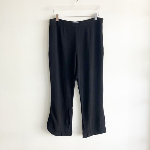 Pantalone Prada Milano donna IT 46 crop nero con volant Made in Italy cropped pant