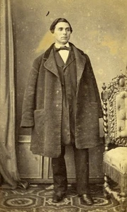 Man Fashion 33000 Bordeaux Early Photographic Studio Baudy Old CDV Photo 1870 - Picture 1 of 2