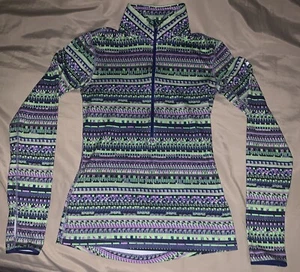 Nike Pro Dri-Fit 1/2 Zip Pullover Training Running Jacket Womens Small Geometric - Picture 1 of 5