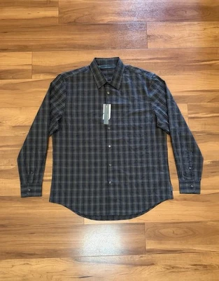 Perry Ellis Cotton Button Down Collared Shirt Black Licorice NWT Men’s Size XL - Image 1 of 4