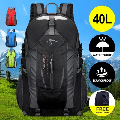 40L Hiking Camping Bag Large Waterproof Backpack Outdoor Travel Luggage Rucksack - image 1 of 4