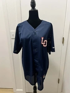 Nike Team LO Trikot #14 Mesh Baseball Shirt Large Navy Blau Lake OSWEGO  - Bild 1 von 5
