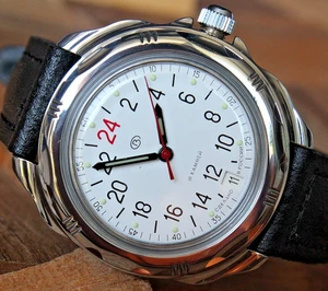 Orologio da polso Vostok komandirskie meccanico carica manuale 24 ore 21118B - Foto 1 di 13