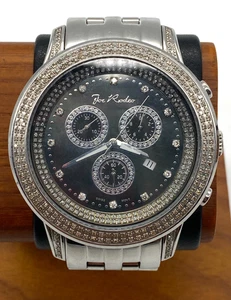 Reloj para hombre Joe Rodeo Sicily JRSI10 cronógrafo diamante 1,80 quilates esfera negra sin circular 50 mm - Imagen 1 de 13