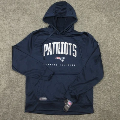Suéter New England Patriots Para Hombres Grande Azul Sudadera con Capucha Sudadera New Era Combinar Foto 1 de 4