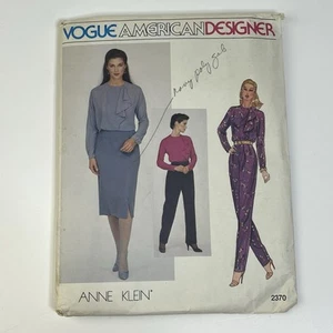 Pantalone blusa avvolgente davanti gonna slim taglia 10 vintage anni 80 Vogue modello non tagliato 2370 - Foto 1 di 2
