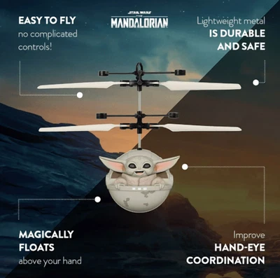 👉 NEW Star Wars Mandalorian Baby Yoda “The Child” UFO Helicopter Drone NIB - Image 1 of 4