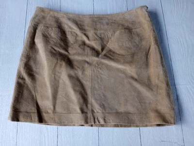 Falda de cuero gamuza Mossimo talla 12 bolsillos delanteros Foto 1 de 4