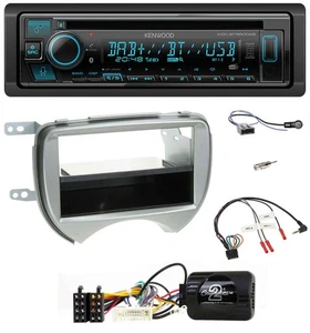 Kenwood Bluetooth DAB CD Lenkrad USB Autoradio für Nissan Micra 2010-2013 silber - Bild 1 von 10