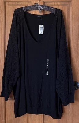 SUDADERA TÓRRIDA MANGA LARGA CUELLO EN V ENCAJE 5 5X 5XL 28 NUEVA Foto 1 de 4