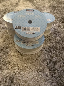 6x Kirkland Wire-Edged Ribbon White Ribbon 1.5" Wide 50 YD NEW - Picture 1 of 4