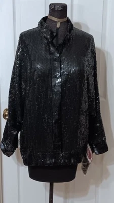Judith Ann Creations The Icing Womens Party Sequin Jacket Size Large - Image 1 of 4
