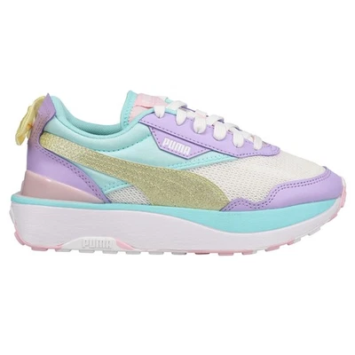 Zapatillas casuales PUMA Cruise Rider Bon Bon con cordones para niñas jóvenes azules, moradas, blancas Foto 1 de 4