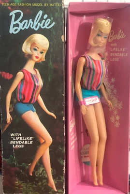 Винтажная Барби Mattel American Girl 1964 Бледная Блондинка с Коробкой Стойка Редкое Состояние товара - Изображение 1 из 4