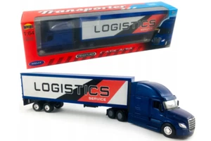 Freightliner Logistics American Delivery Truck Model Diecast Blue Toy 1:64 Welly - Picture 1 of 8