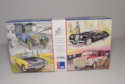 ^ SET REGALO CORGI TOYS 05505 5505 75° ANNIVERSARIO MINI JAGUAR FORD MORRIS CSMA - Immagine 1 di 4