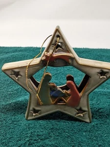 Christmas Nativity Scene Inside A Star Ornament - Picture 1 of 13