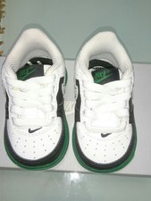 NIKE AIR FORCE 1 SNEAKERS  (TODDLER) SIZE 2C, WHITE/WHITE-PINE GREEN