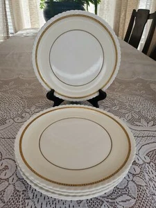 Vintage Monticello Stebenville Insalata 8 piatti da 1/4", crema e oro set di 5 - Foto 1 di 11