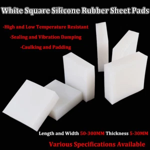 White Square Silicone Rubber Vibration Damping and Wear Buffer Sheet Pad 50x50mm - Picture 1 of 5