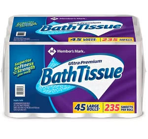 Member's Mark Ultra Premium Soft & Strong 2-Ply Toilet Paper 235 Sheets/45 Rolls - Picture 1 of 2