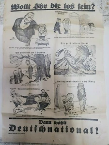 antisemitische ZEITUNG CARTOON POSTER 50*33CM 1930" ISRAEL DEUTSCHLAND  - Bild 1 von 1
