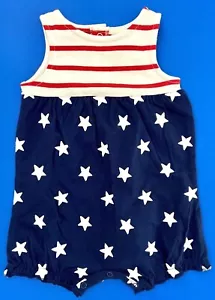 Starting Out Infant Baby Girls Red White & Blue Stars & Stripes Sun Suit - Picture 1 of 4