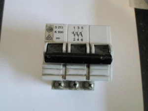 BBC WYLEX STOTZ KONTAKT S213 K 10A 10 AMP 10KA TRIPLE POLE MCB CIRCUIT BREAKER - Picture 1 of 1