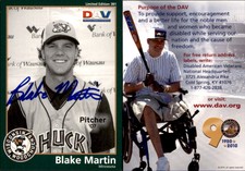 Blake Martin Signed 2010 DAV Minor/Independent/Summer Leagues #381 Auto