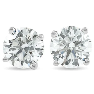 VS Platinum 1 1/2 Carat TW Ideal Cut Diamond Studs with Screw Backs Lab Created - Picture 1 of 6