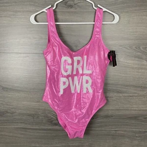 No Boundaries GRL PWR One Piece Cheeky High Leg Swimsuit GIRL POWER Size Med 7/8 - Picture 1 of 7