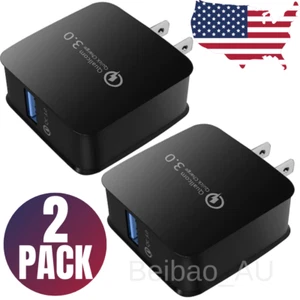 2Pack 18W Fast USB Wall Charger Adapter Plug Quick Charge 3.0 For iPhone Samsung - Picture 1 of 8