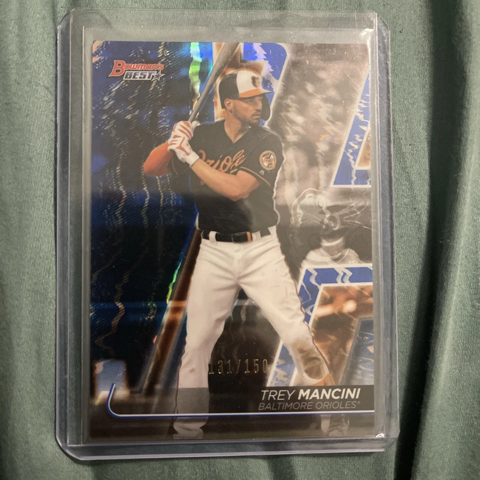 Trey Mancini 2020 Bowmans Best Blue Refractor card /150 #58 Orioles - Image 1 of 2