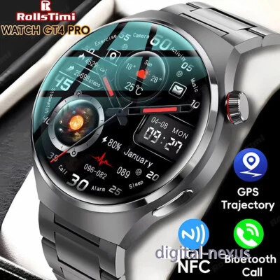 Smart Watch Heart rate Health Monitor Bluetooth Call NFC GPS Tracker GT4 Pro - Image 1 of 4