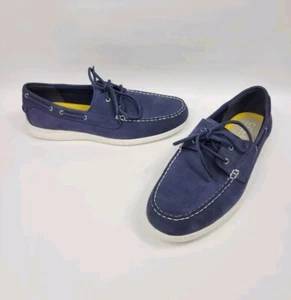 Cole Haan Grand Atlantic Boat Shoe Men’s Marine Blue Lace Up C36080 Size 10 New - Picture 1 of 13