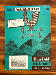 Vtg 1963 Easi-Bild build-it-yourself Full Size Pattern Rooster Weathervane 524 - Picture 1 of 4