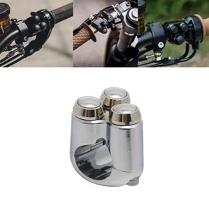 Chrome 3 Push Button Handlebar Switch For Harley Dyna Sportster 7/8'' Bars Honda - Picture 1 of 8