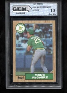 Mark McGwire RC 1987 Topps #366 novato gema como nueva 10 - Imagen 1 de 2