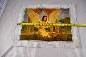 Vintage Angel With Dove Print Poster Edward Tadiello Scafa Art 1999 16x20 Y9 - Imagen 1 de 12