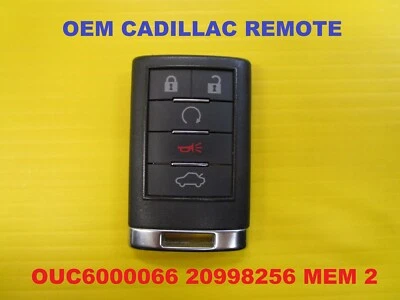 OEM GM Cadillac 5 Button Keyless Remote Fob OUC6000066 20998256 Trunk Memory 2 - Image 1 of 4