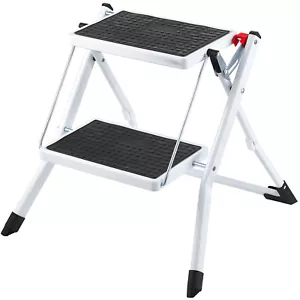 VEVOR Step Stool Ladder 2-Step Foldable 3 Adjustable Height Max Load 150kg - Picture 1 of 12