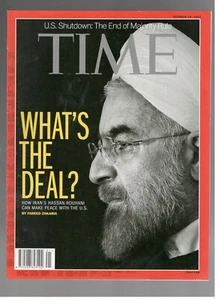 HASSAN ROUHANI IRAN WHAT THE DEAL ? TIME 2013 magazine October 14 - Foto 1 di 1