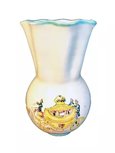 VINTAGE ITALIENISCHE ITALIEN MAF Fayence Majolika KERAMIK PFERD & Royal POSTKUTSCHE VASE - Bild 1 von 8