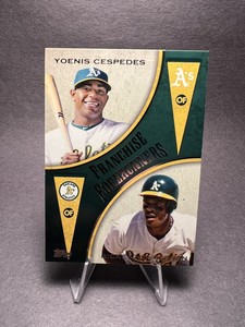 2013 Topps Franchise Forerunners #FF-9 Rickey Henderson & Yoenis Cespedes - A’s