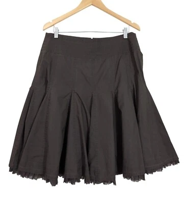 Falda acampanada Cabi Masai para mujer 10 marrón dobladillo de tul plisado algodón carrera informal Foto 1 de 4