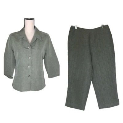 Traje Pantalón de Seda Tommy Bahama Vintage Años 90 Retro Recortado Foto 1 de 4