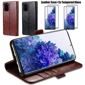 Funda de teléfono para Samsung Galaxy S20 FE 5G, cuero a prueba de golpes con vidrio templado - Imagen 1 de 32