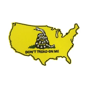 USA Don't Tread On Me Patch Embroidered Iron-On Applique American US Flag - Picture 1 of 3