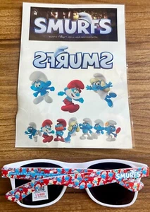 2025 Smurfs Movie UV Protected Sunglasses & Temporary Tattoos Promo Merch - Picture 1 of 2