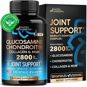 Glucosamine Chondroitin MSM Collagen | FSA HSA Eligible | Joint Support Suppl... - Picture 1 of 8